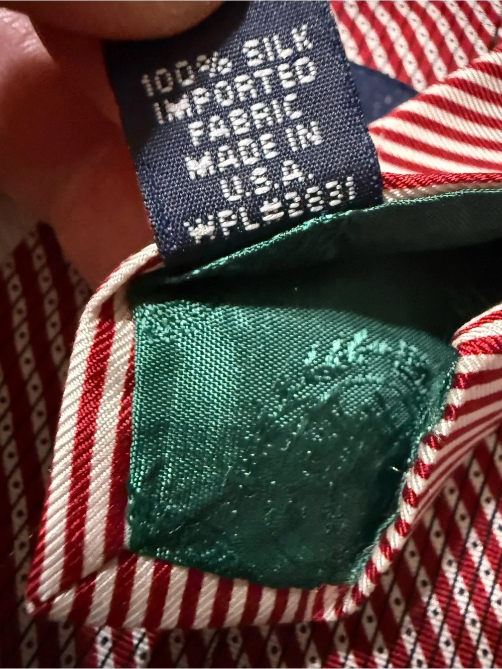 Tommy Hilfiger Red and White Micro-Stripe Tie